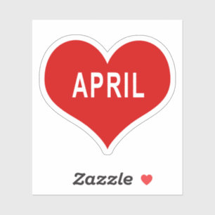 APRIL Rotes Herz Vinyl-Aufkleber Aufkleber
