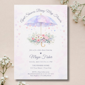 April-Schauer bringen Mai-Blumen Baby Shower Einladung