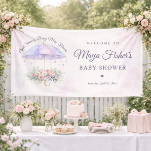 April-Schauer, May-Blumen-Baby-Shower-Willkommen Banner