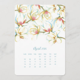 April Stand Alone Kalender Magnolia Menükarte