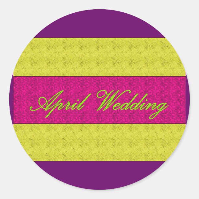 "April Wedding" Elegant Sticker (Vorderseite)