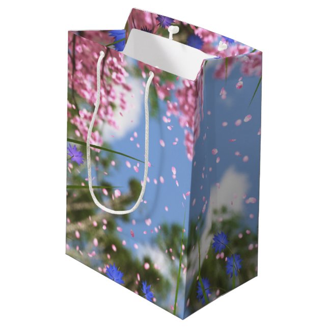 Aprilduschen Geschenktasche Mittlere Geschenktüte (Rückseite Schrägansicht)