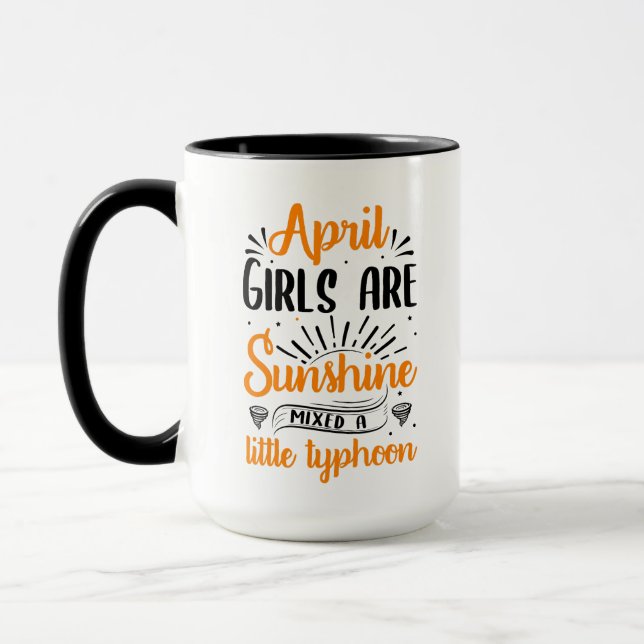 Aprilmädchen sind ein kleiner Taifun. Tasse (Links)