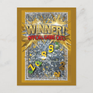 Aprilscherz Fake Scratch-Off Gewinner Streich Postkarte