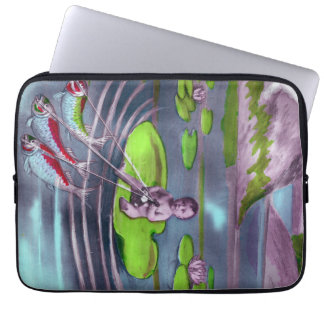 Aprilscherz Vintage französische Postkarte Laptopschutzhülle