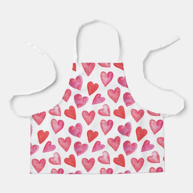 Apron Children (61 x 51 cm) - Hearts Pattern Schürze (Vorderseite)