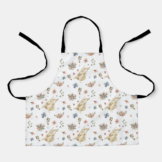 Apron Children (61 x 51 cm) - Rabbits Pattern Schürze (Vorderseite)