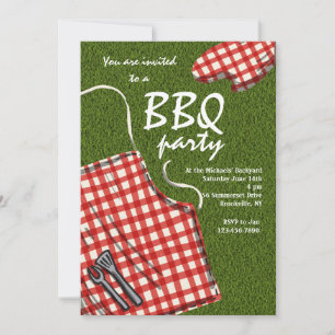 Apron prêt pour une invitation au barbecue