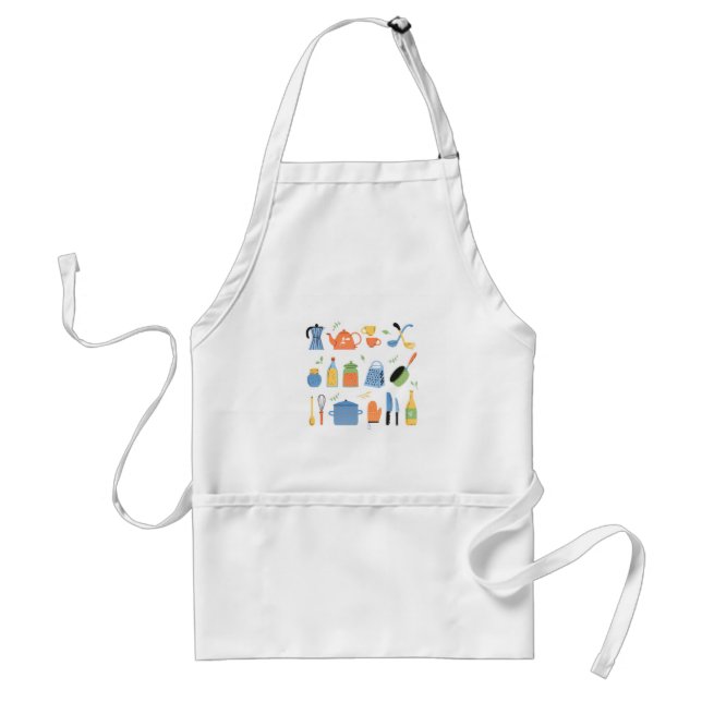 Apron With Kitchen Items For Cooking Schürze (Vorne)