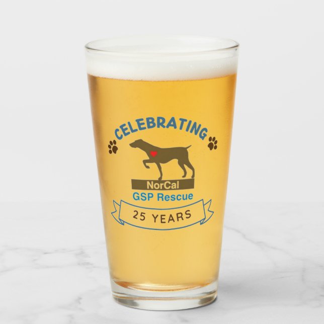 APS 25-jähriges amerikanisches Pint Glas (Vorne (Gefüllt))