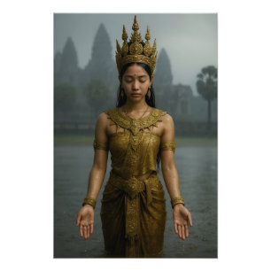 Apsara im Regen Fotodruck