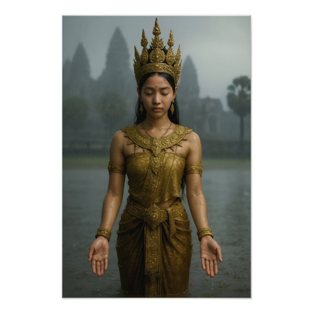 Apsara im Regen Fotodruck (Vorne)