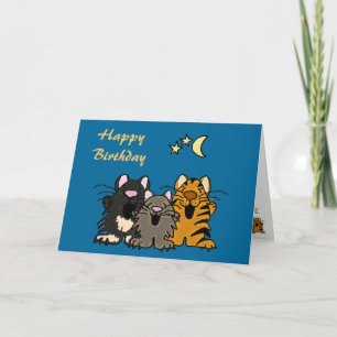 AQ- Cats Singing Birthday Card Karte