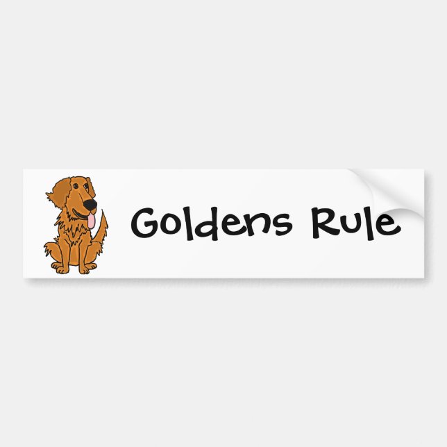 AQ-, lustiger goldener Retriever-HundeCartoon Autoaufkleber (Vorne)