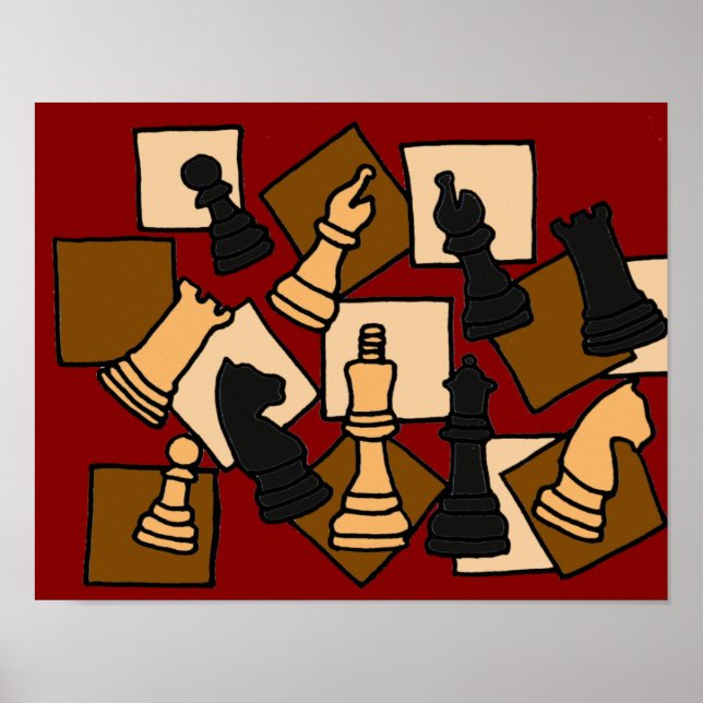 AQ - Poster Abstrait du tableau d'échecs d'art (Devant)