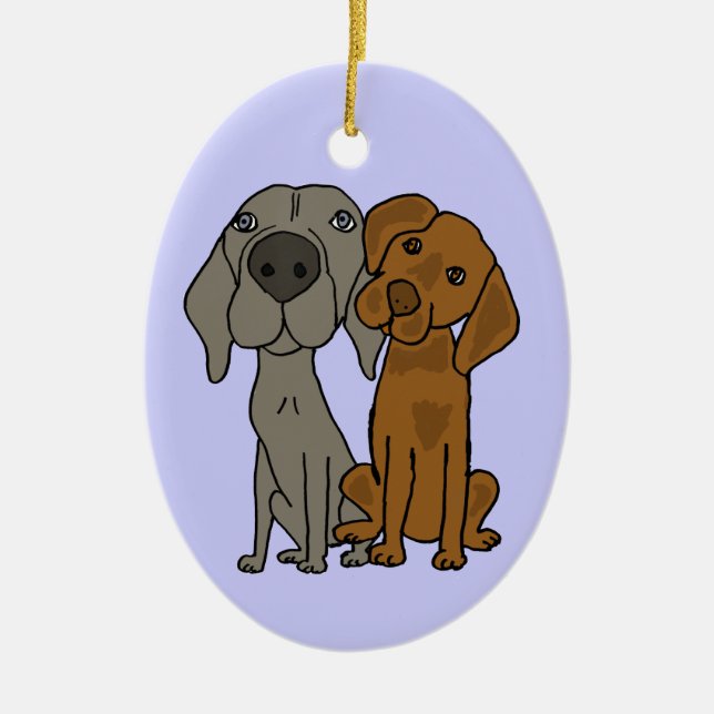 AQ-, Weimaraner und Zeiger-Verzierung Keramikornament (Vorne)