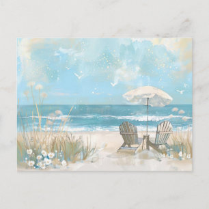 Aqaurell Illustration Strand Landschaft pastell Postkarte