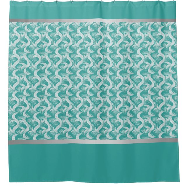 Aqua Abstrakt Elegante Dusche Vorhang (Vorderseite)