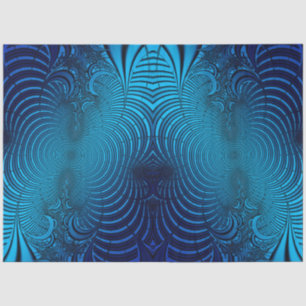 Aqua Abstrakt Fraktal 13 Decoupage Seidenpapier