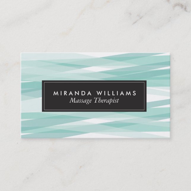 Aqua Abstrakt Ribbons Business Cards Visitenkarte (Vorderseite)