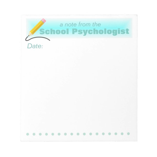 Aqua Accents School Psychologist's Note Pad Notizblock (Vorderseite)
