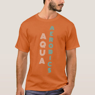 Aqua Aerobics stilvolle blau-weiße Typografie Gi T-Shirt
