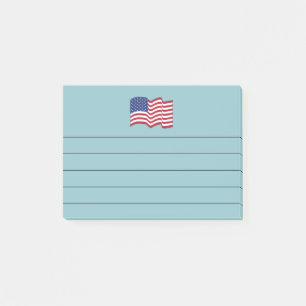 Aqua American Flag Post It Notes Geschenk  Post-it Klebezettel