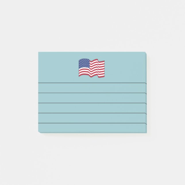 Aqua American Flag Post It Notes Geschenk  Post-it Klebezettel (Vorderseite)