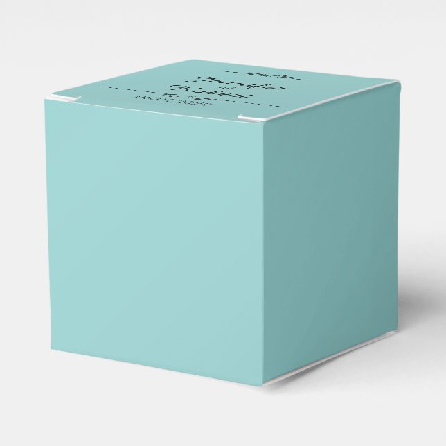 Aqua and Black Elegante Wedding Favor Box Geschenkschachtel (Vorderseite)