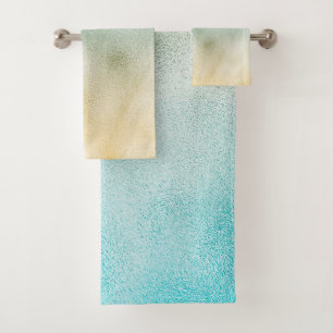 Aqua and Gold Ombre Foil