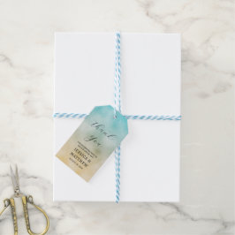 Aqua and Gold Ombre Foil Geschenkanhänger