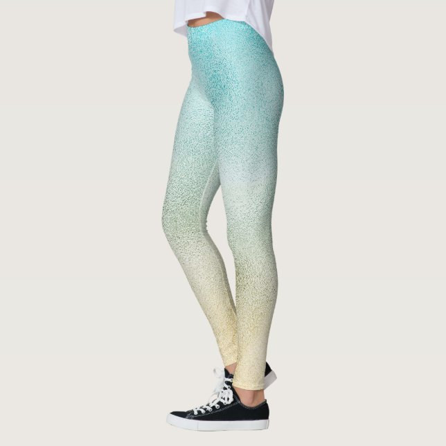 Aqua and Gold Ombre Foil Leggings (Links)