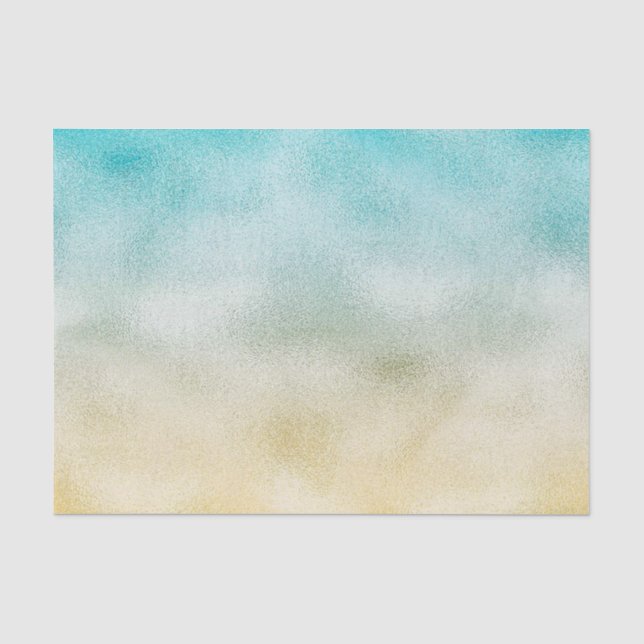 Aqua and Gold Ombre Foil Seidenpapier (Vorderseite)