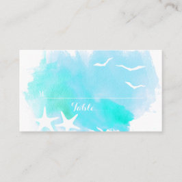 Aqua Aqua Aqua Aquarell, Seestrande Hochzeit Platz Platzkarte