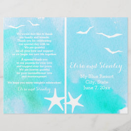 Aqua Aqua Aquarell, Hochzeitsprogramm für Seestern