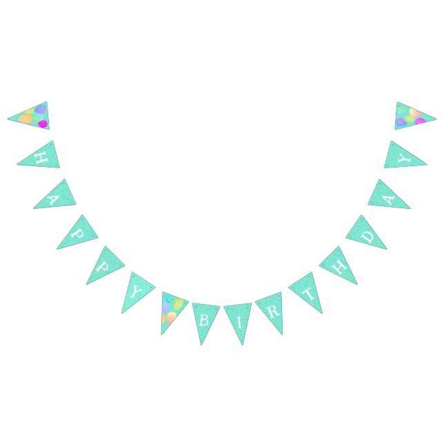 Aqua Aqua Birthday Wimpelkette (Alle)