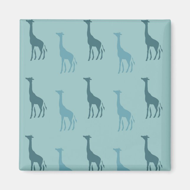 Aqua Aquamarin Blue Animal Giraffen Magnet (Vorne)