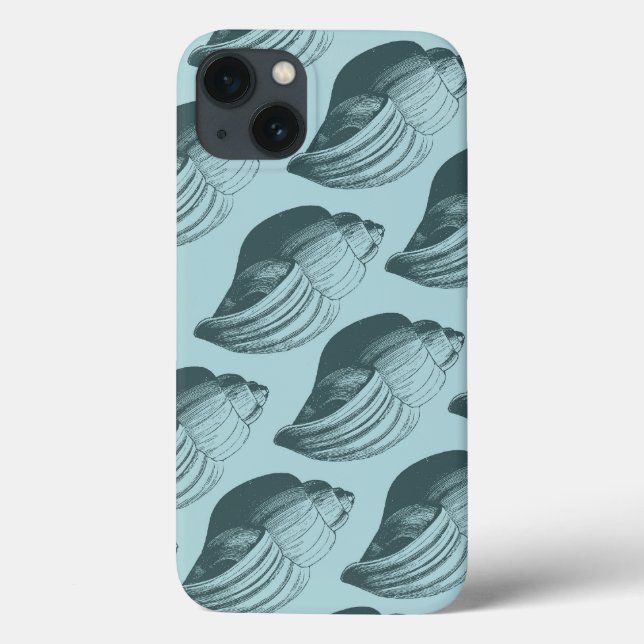 Aqua Aquamarin Blue Muscheln Case-Mate iPhone Hülle (Rückseite)