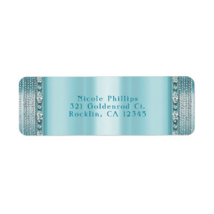 Aqua Aquamarin Blue & Silver Diamond Bling Einladu