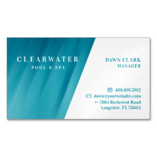Aqua Aquamarin Blue Water Ripple Pool & Wellness-C Magnetische Visitenkarte