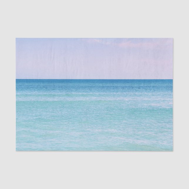 Aqua Aquamarin Lavendel Ocean Waves Tropical Beach Seidenpapier (Vorderseite)