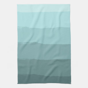 Aqua Aquamarin Mint Blaue Abstrakte Streifen Handtuch