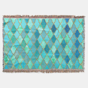 Aqua Aquamarin Mint Gold Oriental Marokkanisches F Decke