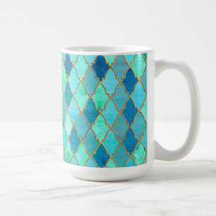 Aqua Aquamarin Mint Gold Oriental Marokkanisches F Kaffeetasse
