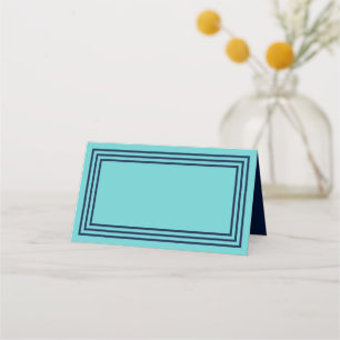 Aqua Aquamarin mit dreifach blauen Grenzen Platzkarte