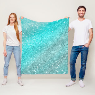 Aqua Aquamarin Ocean Glitzer #1 Fleecedecke
