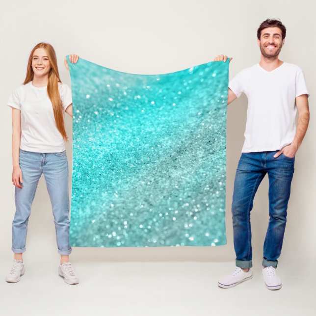 Aqua Aquamarin Ocean Glitzer #1 Fleecedecke (Beispiel)