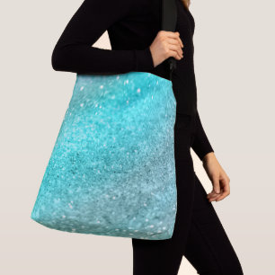 Aqua Aquamarin Ocean Glitzer #1 Tragetaschen Mit Langen Trägern