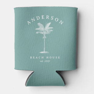 Aqua Aquamarin Simple Palm Tree Beach House Dosenkühler
