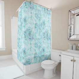 Aqua Aquamarin Snake Print Duschvorhang